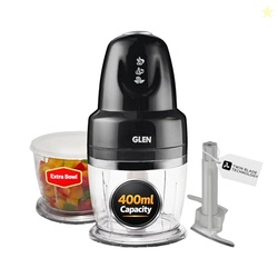 Glen Electric Chopper for Kitchen, 400ml Bowl, 250W Mini Fruit & Veget