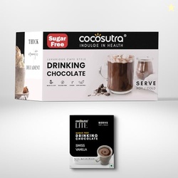 COCOSUTRA Sugar Free Drinking Chocolate Mix | Swiss Vanilla | 20 Singl