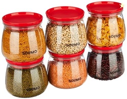 Amazon Brand - Solimo Plastic Storage Jar and Container Set I Air Tigh