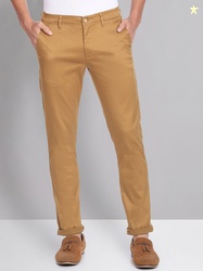 AD By Arvind Men Flat-Front Mid-Rise Slim Fit Chinos Trousers