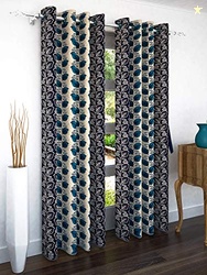 Story@Home Polyester Floral Pattern Door Curtains 7 Feet Long Set of 2