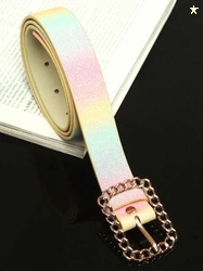HAUTE SAUCE Women Pink Printed Buckle Casual Belt (Onesize) by Myntra