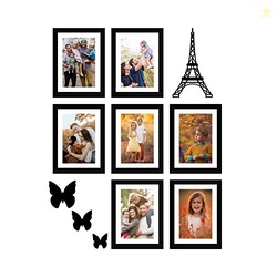 Set of 7 Photo Frames (6 X 8 Inch - 7) With Mount Paper & 3 Butterfly 