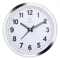 Wall Clock for Hall | Clock for Home | Silver - 20x20 CM | Quartz Move