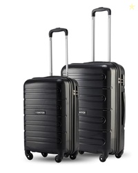 SNITCH Loop 2Pc Set Black Polypropylene Hard Travel Suitcase - Trolley