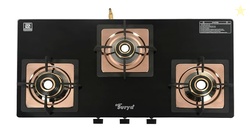 Golden Surya CXJ 32 SS Desire 3 Burner Gas Stove | Forged Brass Burner
