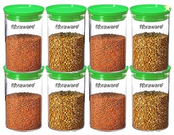 Floraware Plastic Air Tight BPA Free Stackable Round Push Multipurpose
