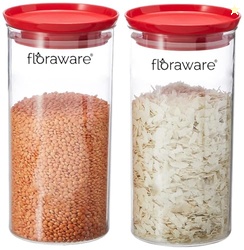 Floraware Plastic Air Tight BPA Free Stackable Round Push Multipurpose
