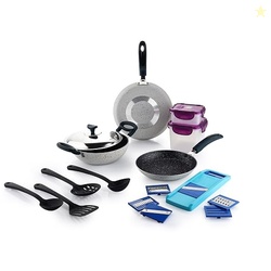 Crystal 11 Pcs Non Stick Cookware Set with Storage Containers | Gas St