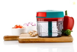 Xmart India Handy Vegetable Chopper, 3 Stainless Steel Blades,Pull Cho