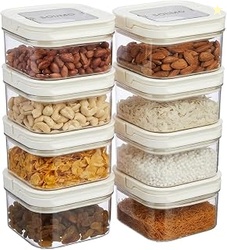 Amazon Brand - Solimo Airtight Plastic Storage Jar and Container Set-I