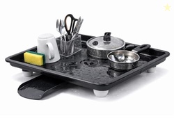 SmartSlide Dish Drainer Tray for Kitchen Sink | Plastic Utensil Drying