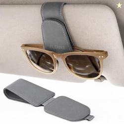 Eliane Sunglass Holder for Car Visor Clip, Magnetic Leather Car Sungla