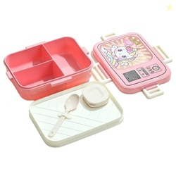 ATTRO Craze Unicorn Theme Kids Lunch Box with 3 Compartment, 1 Separat