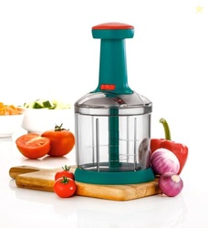 Xmart India Manual Push Chopper, 1000ML, 5 Stainless Steel Blades, Mul