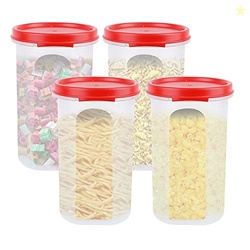 Cutting EDGE 585ML Smart Slim Storage Airtight Container-Red,Set of 4 
