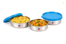 TOSAA Stainless Steel Sigma Container Small - 825 ml (Pack of 3) | Air