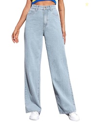 Womens Classic Straight Fit Denim Jeans Comfort with Elegant Style