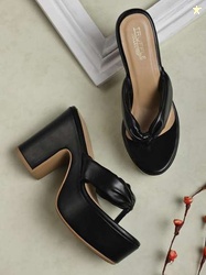 Truffle Collection PU Block Sandals