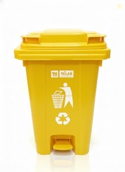 Milan Plastic Garbage Waste Dustbin with Step-On Pedal 65 Ltr Yellow