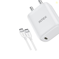Intex Bolt Quick 65W QCPD Dual Port Output (USB + Type-C), Ultra-Fast 