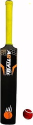 Cricket Set with Golden Plastic Bat for Outdoor Sports Tournament, Gul