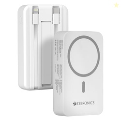 ZEBRONICS EnergiSafe 10R2 || 10000mAh MagSafe Wireless Power Bank | 15