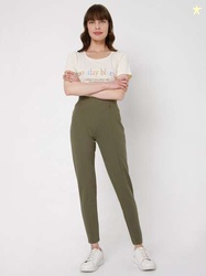 Vero Moda Women Olive Solid Slim-Fit Jeggings (25) by Myntra