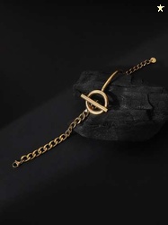 SOHI Gold-Plated Chain Interlock Bracelet