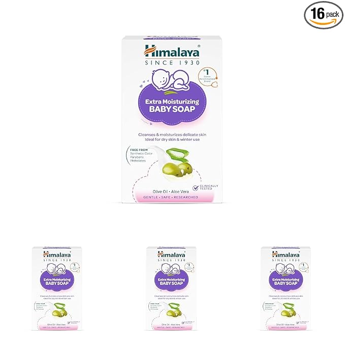 Himalaya Extra Moisturizing Baby Soap for Dry Skin | B3G1-125g Helps L