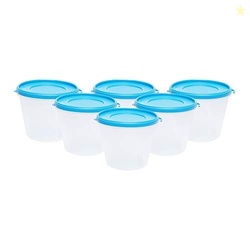 Cutting EDGE Nesterware 1000ml Round Stackable Container (Set of 6, Bl