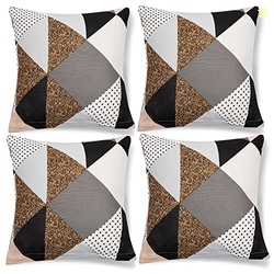 HOKIPO Stretchable Cushion Cover 16x16 in, Set of 4, Multicolor | Stre