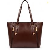 Handbag for Women, Brown Faux Leather Tote Bag with Side Zips, Multi-C