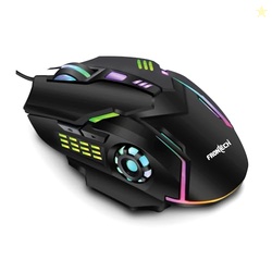 FRONTECH Wired Gaming Mouse MS-0050, Black | 6 Key RGB Backlit Effect,