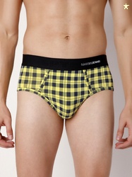 UnderJeans by Spykar Men Checked Cotton Basic Briefs