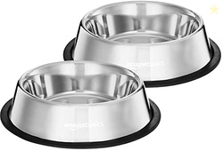 Amazon Basics Stainless Steel Pet Feeding Bowls for Dogs and Cats | Se