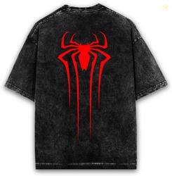 DIGI DRAPE Men Superhero, Washed Round Neck Pure Cotton Black T-S...mo