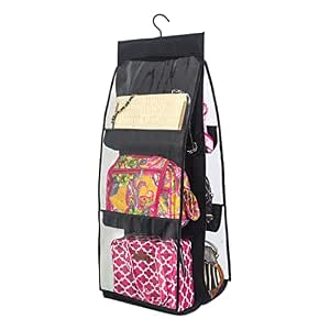 PrettyKrafts? Purse/Handbag Hanging Storage Organiser Black StorageTru