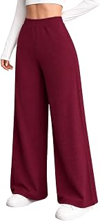 Women High Waist Korean Wide Leg Trousers, Loose Fit Casual Lounge Pan