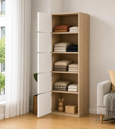 EXVITO Modular Plastic Wardrobe for Bedroom | Foldable Cupboard with H
