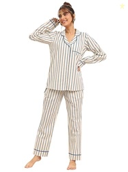 Off White Printed Cotton Night Suit for Women | Sleep wear