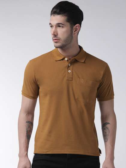 CHKOKKO Men Solid Polo Collar T-shirt