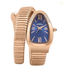 Eternelle Curve | Blue Dial with Rose Gold Case | Flexible Wrap Bracel