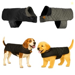 Reversible Quilted Dog Winter Coat Jacket  Windproof, Waterproof, Pet 