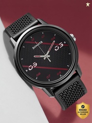 Sonata Volt Black Dial Black Polyurethane Strap Analog Watch  - F...mo