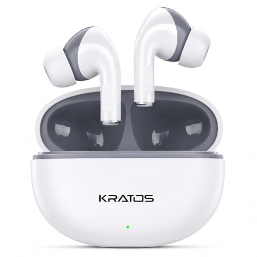 Kratos Pop Ear Buds Wireless with 60H Playtime, Noise Isolation & Clea