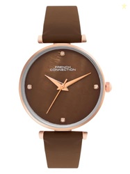 Brown Mother of Pearl dial | Brown Leather Strap | Quartz Watch for Wo
