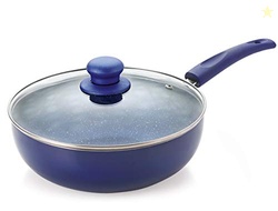 Aluminium Non Stick Dishwasher Safe Induction Base Bling Kadhai with G