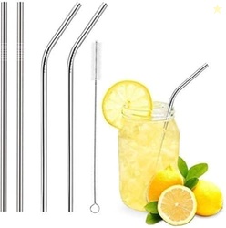 ADD2CART Stainless Steel Drinking Straws, 21.6 cm Long, 6 mm Radius, S