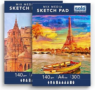 SOLO A4 Sketchpad- Pack of 2, Professional-Grade Premium Acid-Free Unr